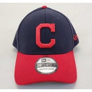 New Era 39Thirty FlexFit MLB Cleveland Indians Blue Red Size Medium Large Hat